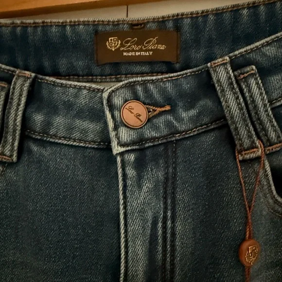 Loro Piana Fleece lined Straight Leg Jeans for women - Picture 3 of 16